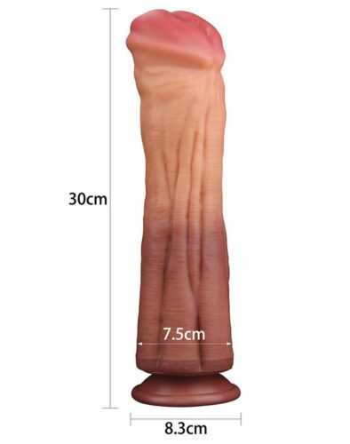 LoveToy Dual Layered Platinum Silicone 12" Cock