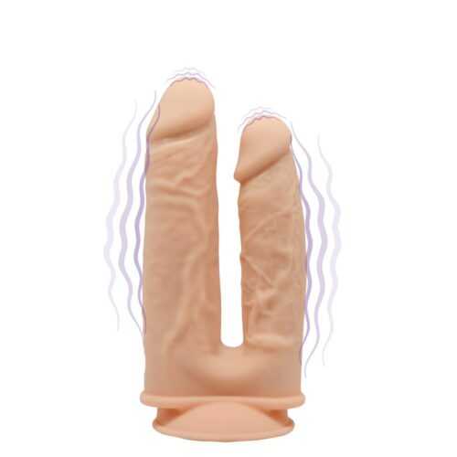 SilexD Model 1 Double Penetration Vibrating Premium Silicone Dual Density Dildo 7" 8" Flesh